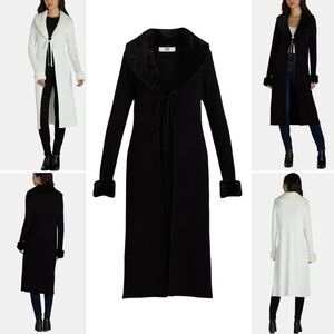 Runs Large Ribbed Faux Fur Cardigan